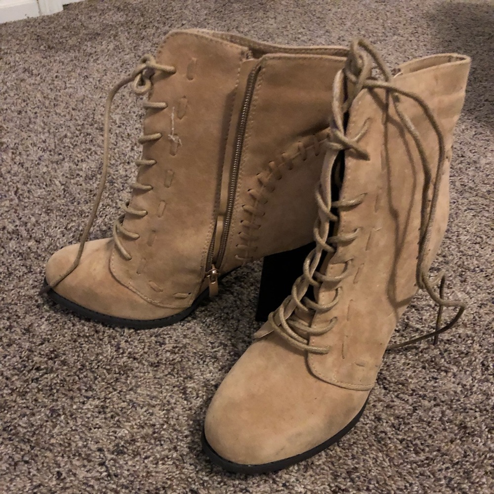 Lace up booties